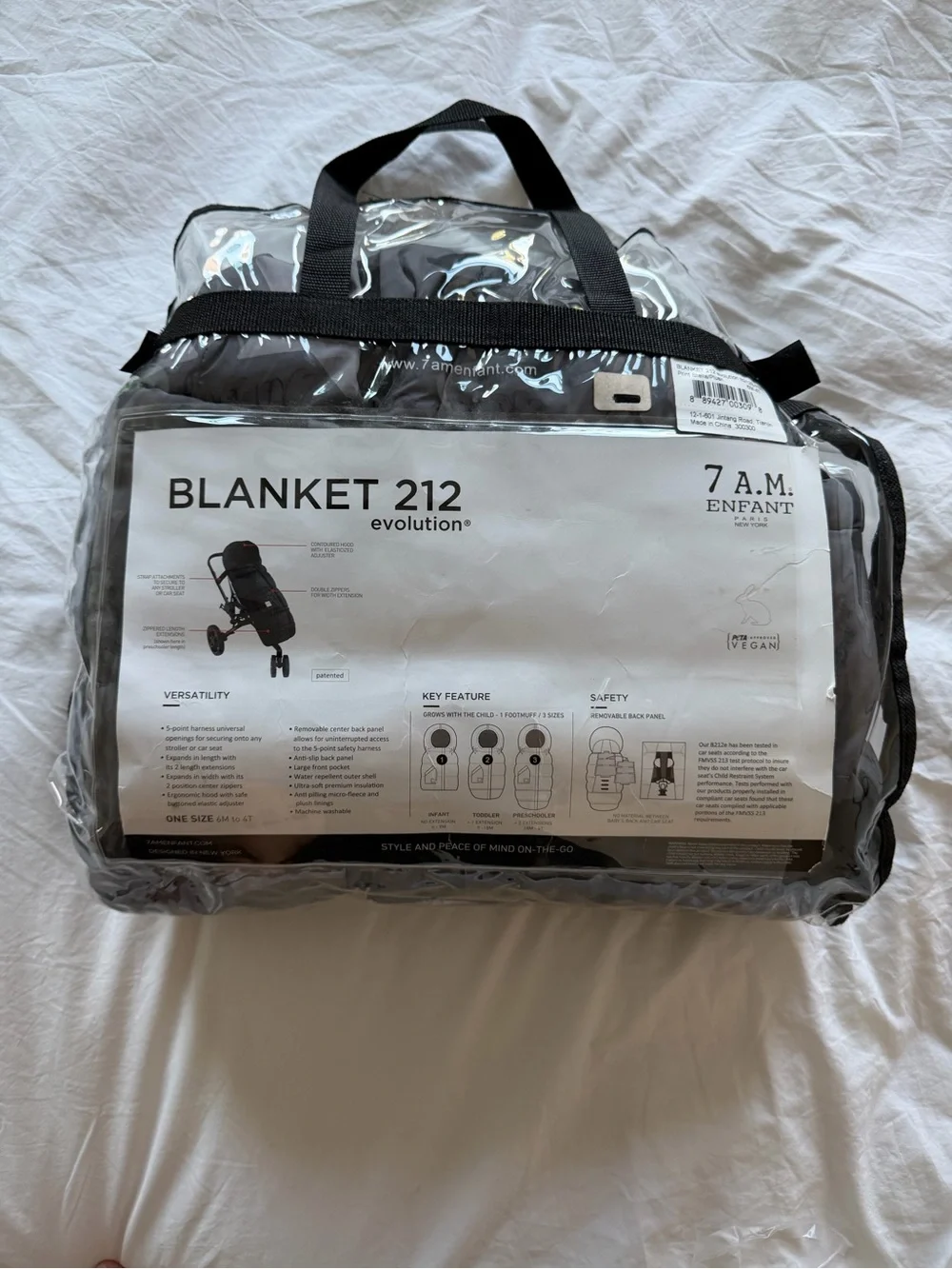 NWT 7AM ENFANT BLANKET 212 EVOLUTION - STELLA black with stars - stroller cover - Picture 7 of 7